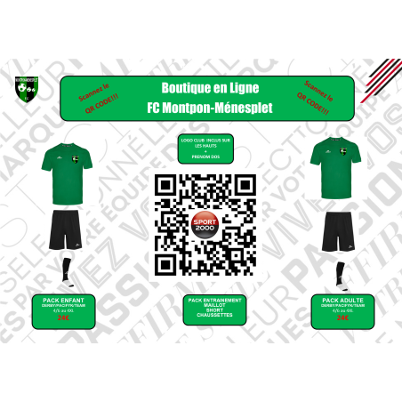 ENSEMBLE ENTRAINEMENT ENFANT  maillot+short+chaussettes (logo club haut+nom dos inclus)